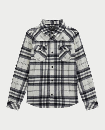GUESS KIDS FLANNEL ADJUSTABLE LS SHIRT