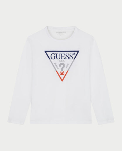 GUESS KIDS LS TRIANGLE LOGO T SHIRT