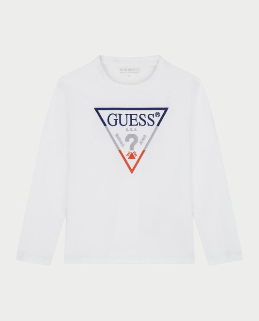 GUESS KIDS LS TRIANGLE LOGO T SHIRT