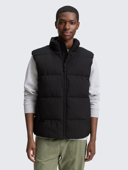 TOM TAILOR QUILTED WAISTCOAT WITH STAND UP COLLAR
