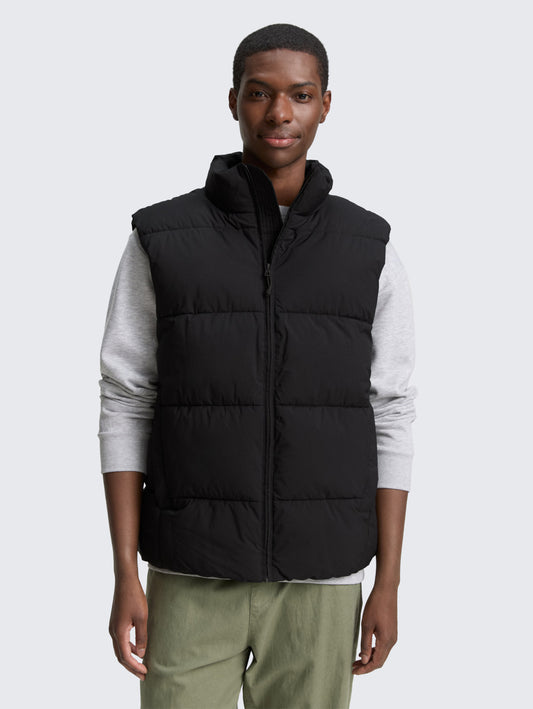 TOM TAILOR QUILTED WAISTCOAT WITH STAND UP COLLAR
