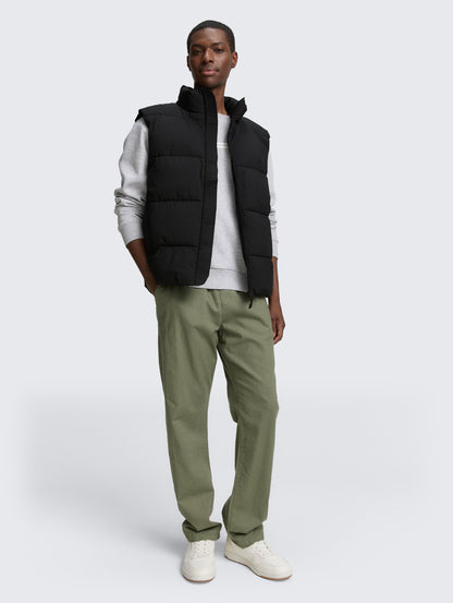 TOM TAILOR QUILTED WAISTCOAT WITH STAND UP COLLAR