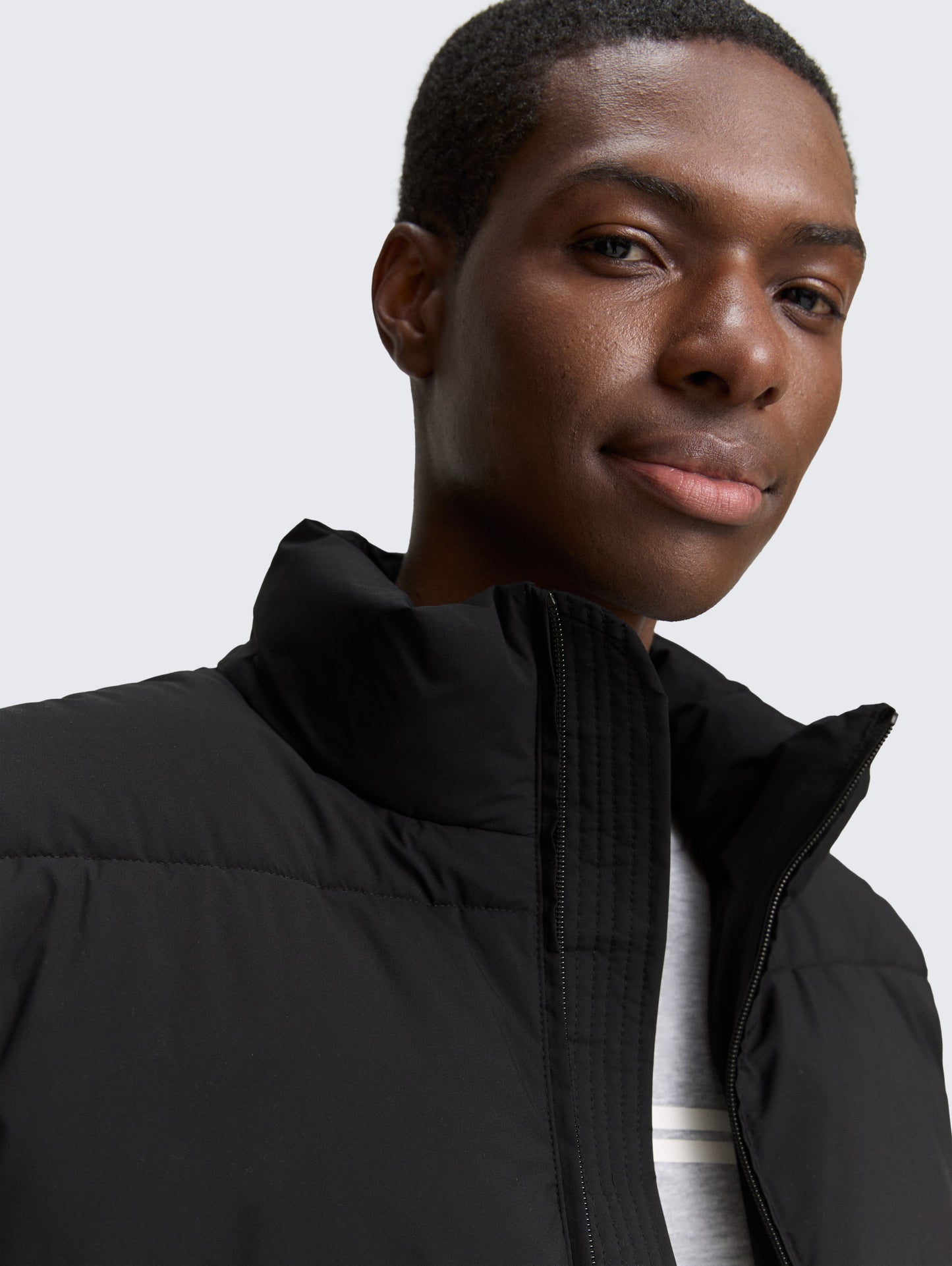 TOM TAILOR QUILTED WAISTCOAT WITH STAND UP COLLAR