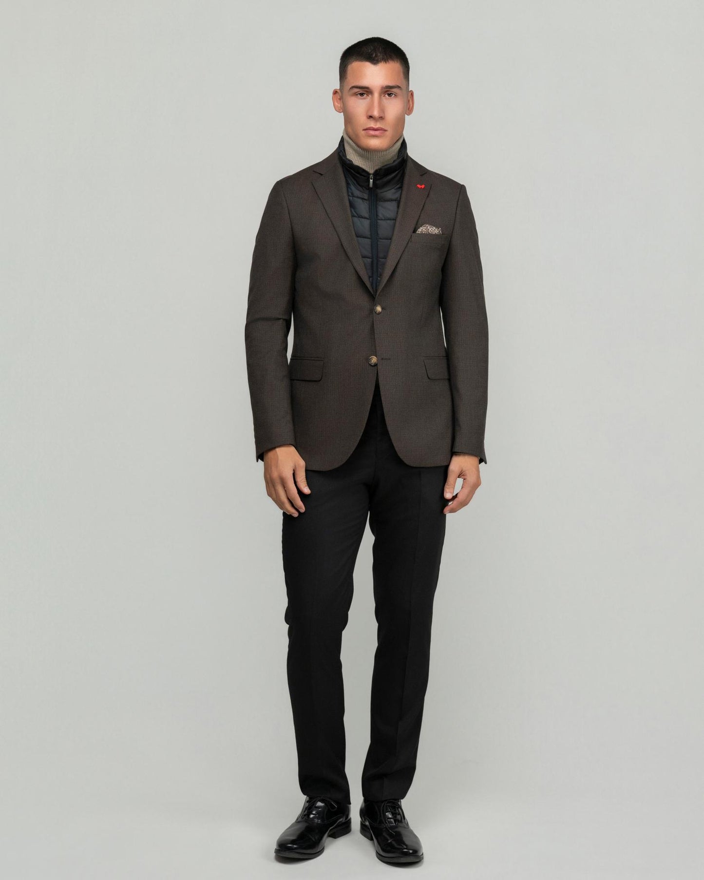 DEZIGN BY FILIS BROWN JACKET WITH DETACHABLE VEST