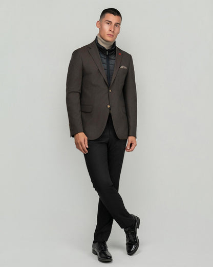 DEZIGN BY FILIS BROWN JACKET WITH DETACHABLE VEST