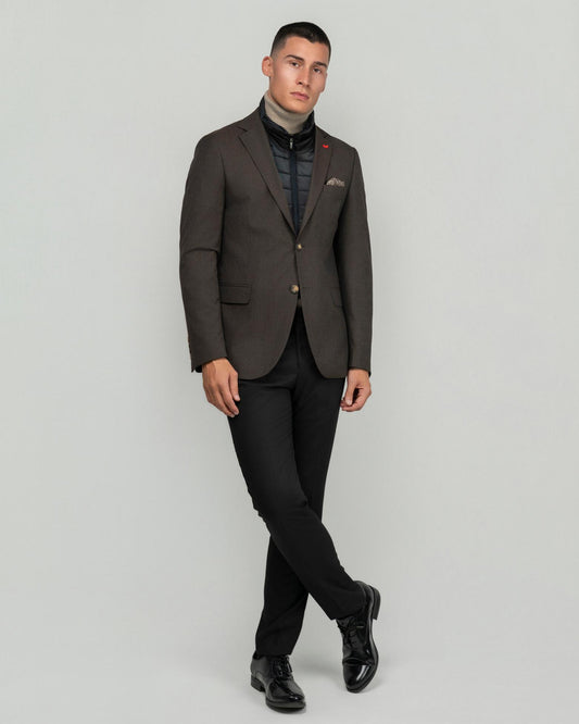 DEZIGN BY FILIS BROWN JACKET WITH DETACHABLE VEST