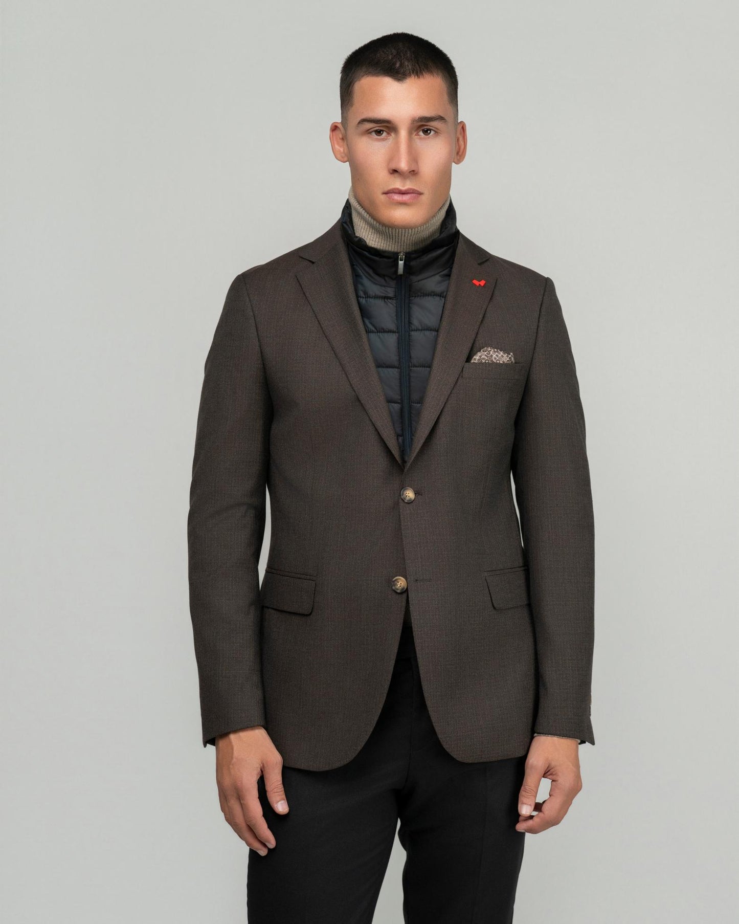 DEZIGN BY FILIS BROWN JACKET WITH DETACHABLE VEST