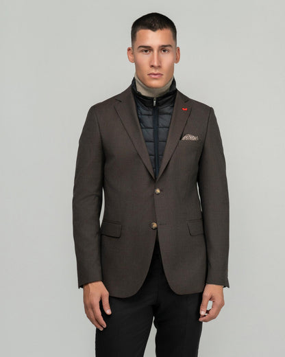 DEZIGN BY FILIS BROWN JACKET WITH DETACHABLE VEST