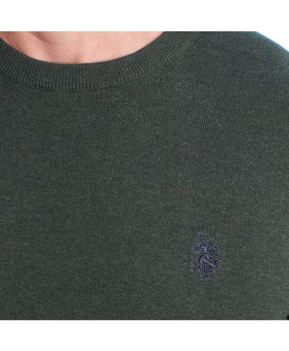 U.S POLO ASSN  CREW NECK SWEATER IN COTTON & CASHMERE BLEND