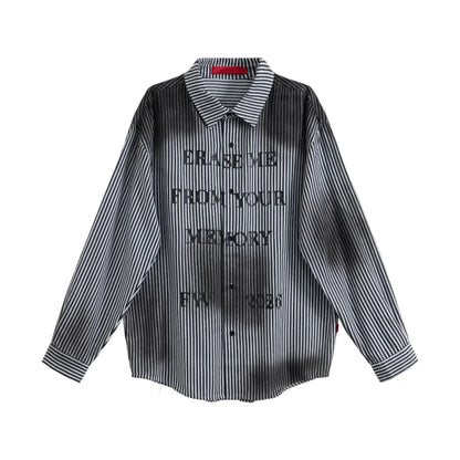 ACUPUNCTURE FASHION  OVERSIZED STRIPED PRINTED SHIRT