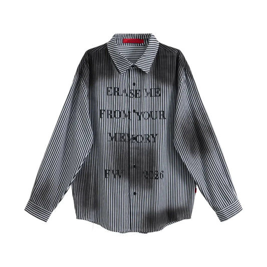 ACUPUNCTURE FASHION  OVERSIZED STRIPED PRINTED SHIRT