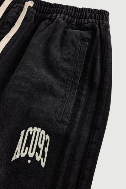 ACUPUNCTURE FASHION OVERSIZED SPORTY DENIM PANTS