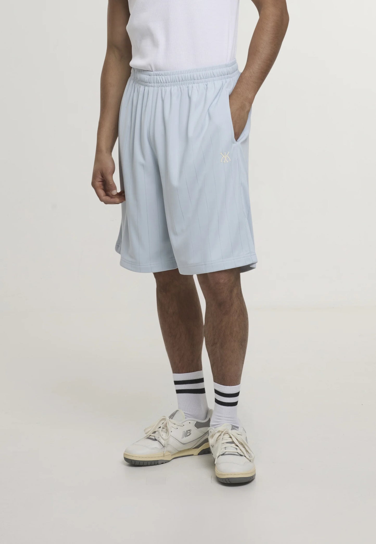 KARL KANI SHADOW PINSTRIPE SHORTS