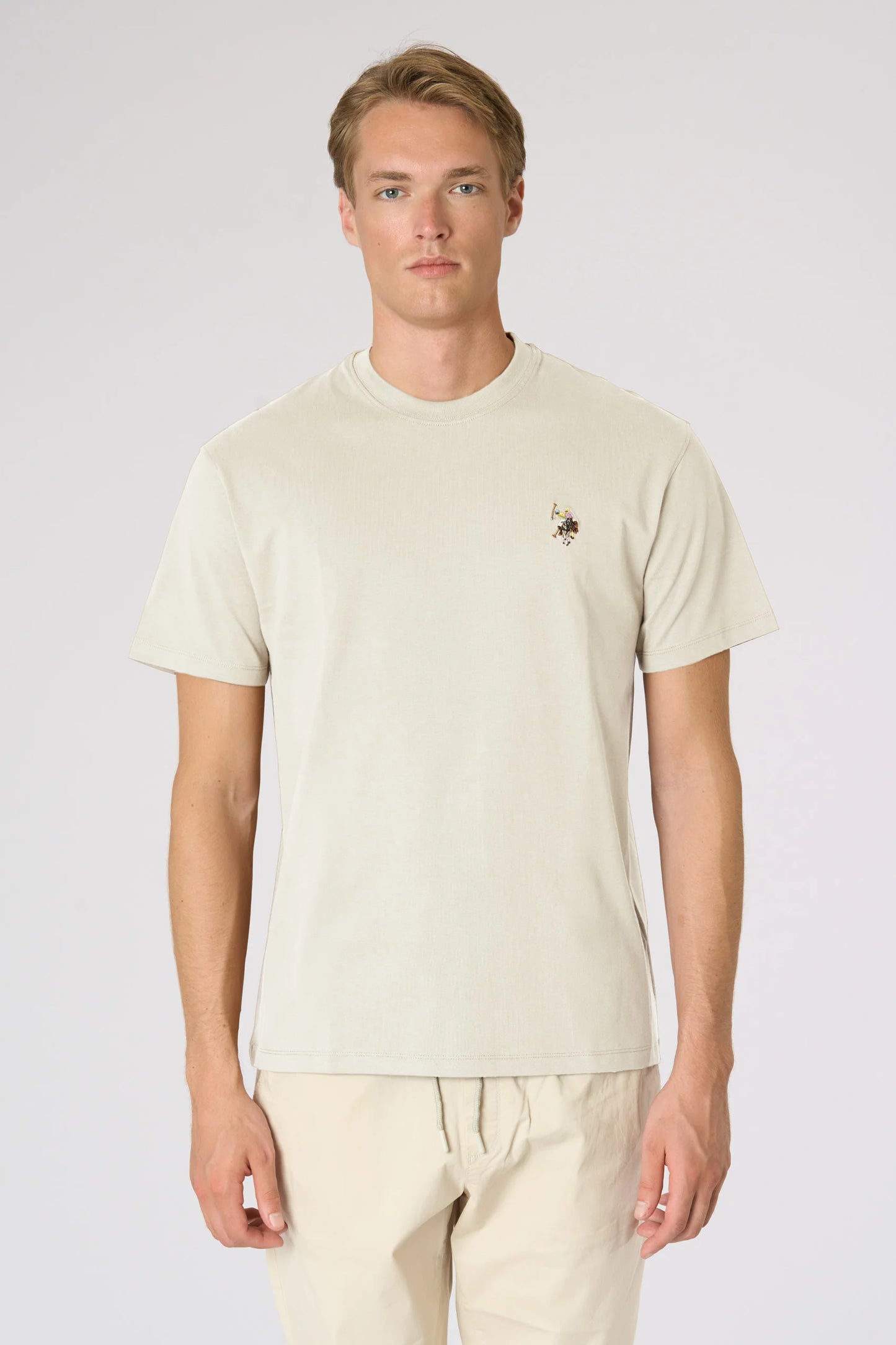U.S POLO ASSN MAN COLORED LOGO CREW NECK T SHIRT