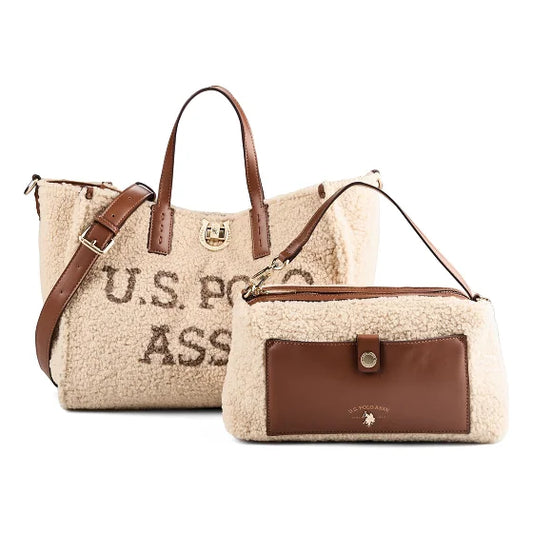 U.S POLO ASSN WOMAN MIDDLETTON SHEEPSKIN SHOPPER BAG
