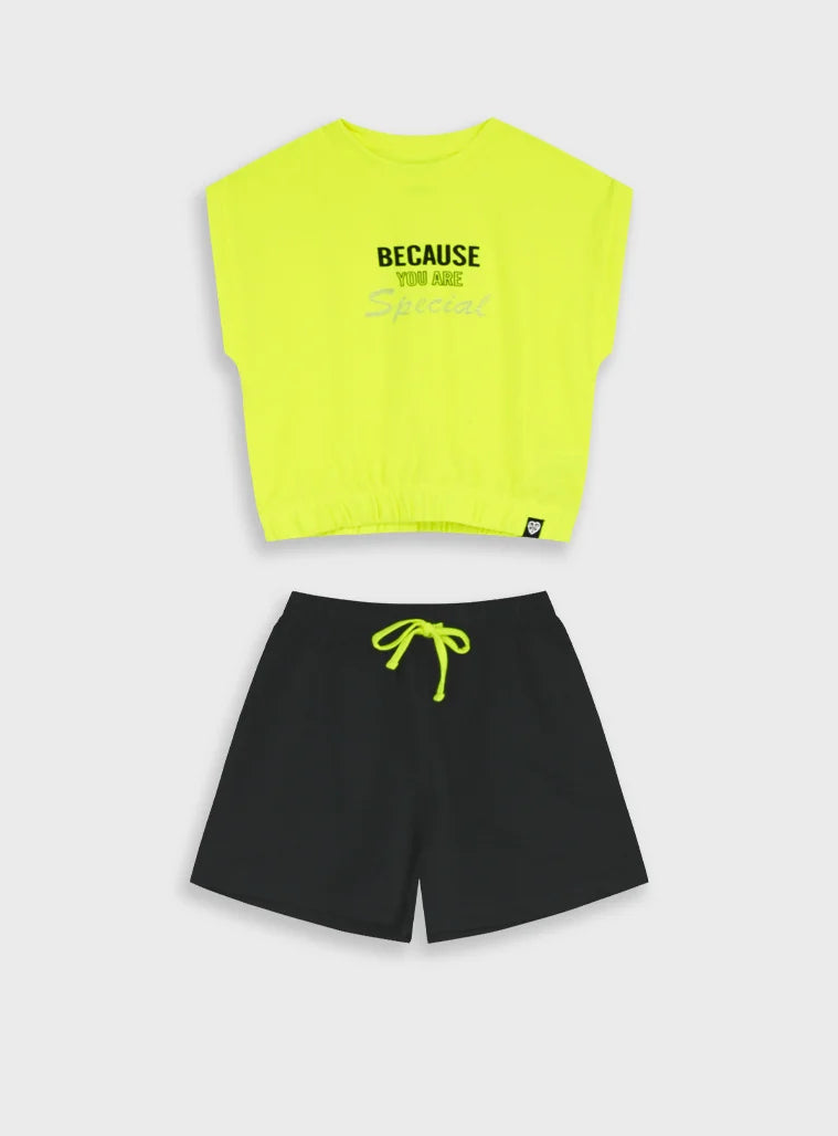 ENERGIERS GIRLS SLEEVELESS TOP & SHORTS SET