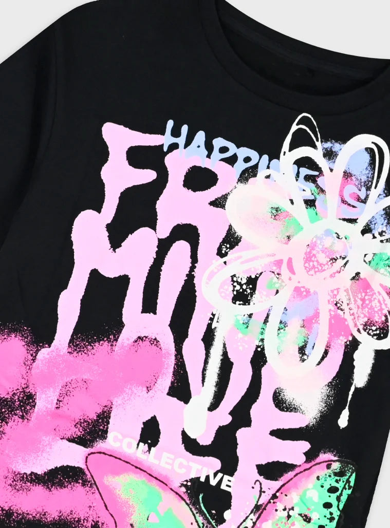 ENERGIERS KIDS PRINTED T SHIRT & BIKER LEGGINS SET