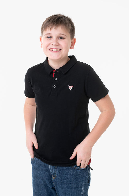 GUESS KIDS TRIANGLE LOGO POLO T SHIRT