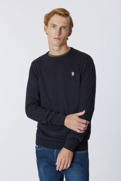 U.S POLO ASSN CREW NECK SWEATER IN COTTON & CASHMERE BLEND