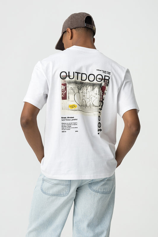 TIFFOSI RELAXED T SHIRT WITH GRAFFITI PRINT