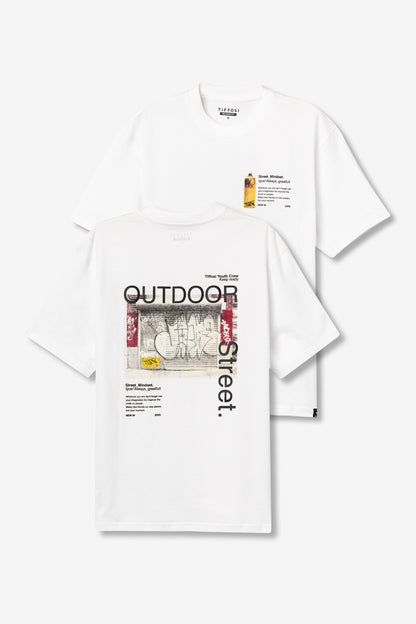 TIFFOSI RELAXED T SHIRT WITH GRAFFITI PRINT