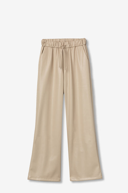 TIFFOSI WIDE LEG FAUX LEATHER TROUSER