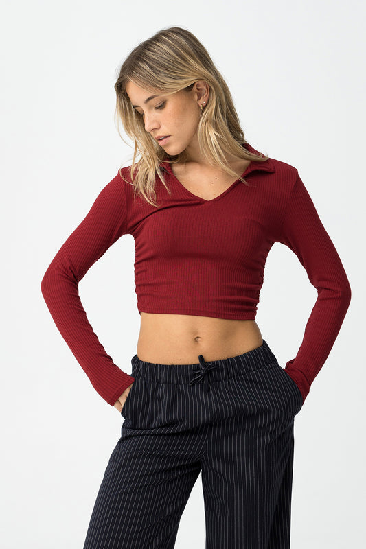 TIFFOSI DRAPED SUPER SLIM POLO T SHIRT