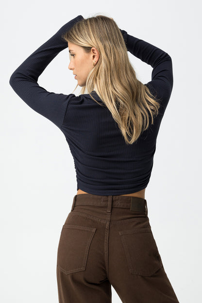 TIFFOSI DRAPED SUPER SLIM POLO T SHIRT