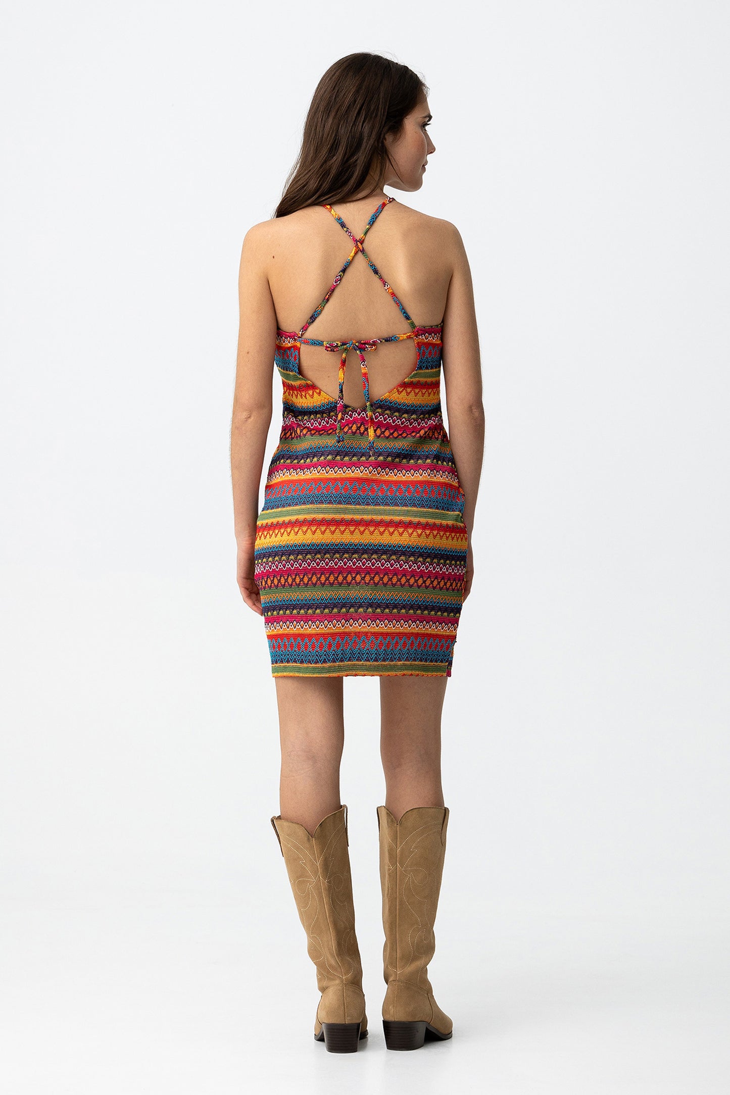 TIFFOSI SLIM COLORFUL STRIPED DRESS