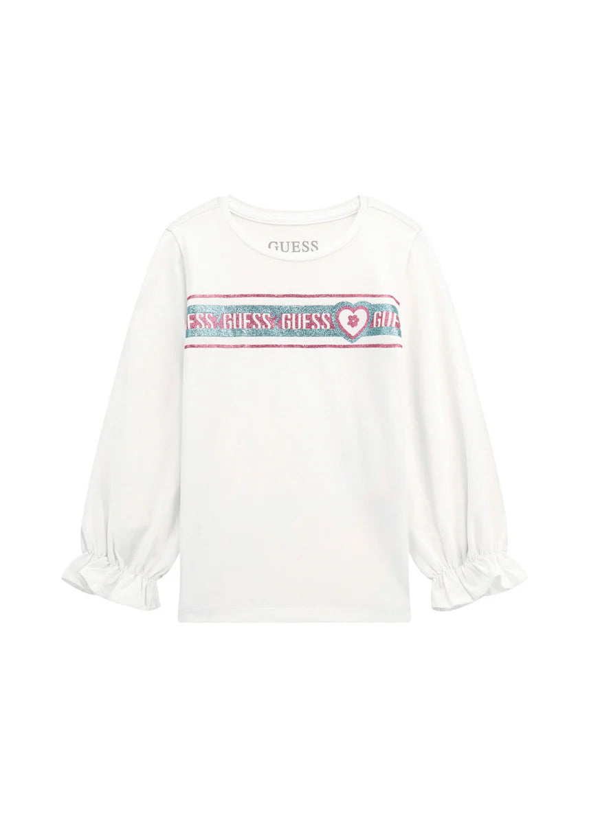 GUESS GIRLS EMBROIDERED T SHIRT
