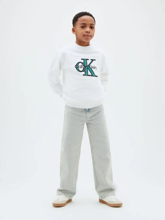 CALVIN KLEIN KIDS TERRY MONOLOGO SWEATSHIRT