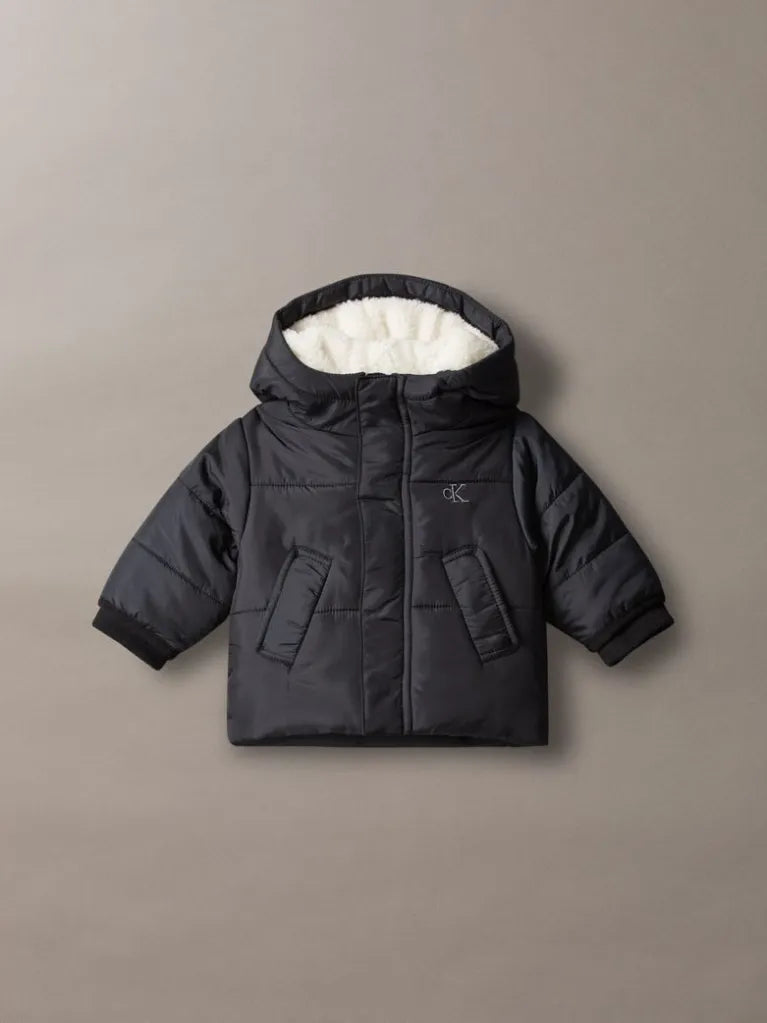 CALVIN KLEIN NEWBORN TEDDY-LINED PUFFER COAT