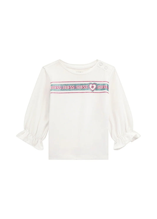 GUESS GIRLS GLITTER LOGO BLOUSE