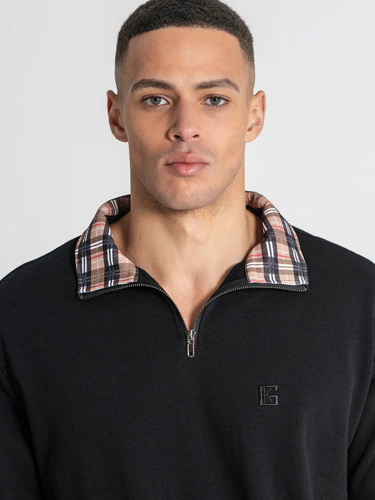 GIANNI KAVANAGH BLACK BRITISH ZIP SWEATSHIRT