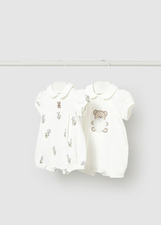 MAYORAL 2-PIECE EMBROIDERED ROMPER