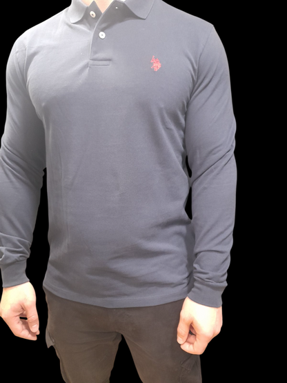U.S POLO MAN BASIC LS COLLAR T SHIRT