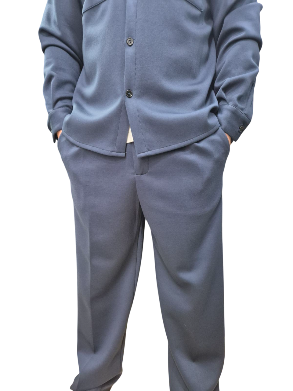 IMPERIAL FASHION MID-RISE BAGGY TROUSERS WITH PLEATS