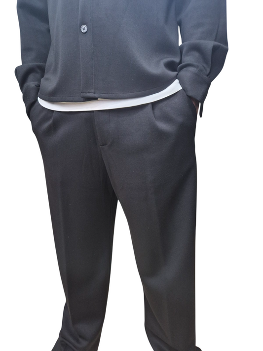 IMPERIAL FASHION MID-RISE BAGGY TROUSERS WITH PLEATS