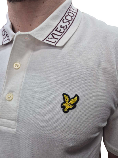 LYLE & SCOTT COLLAR LOGO RIBBED POLO SHIRT