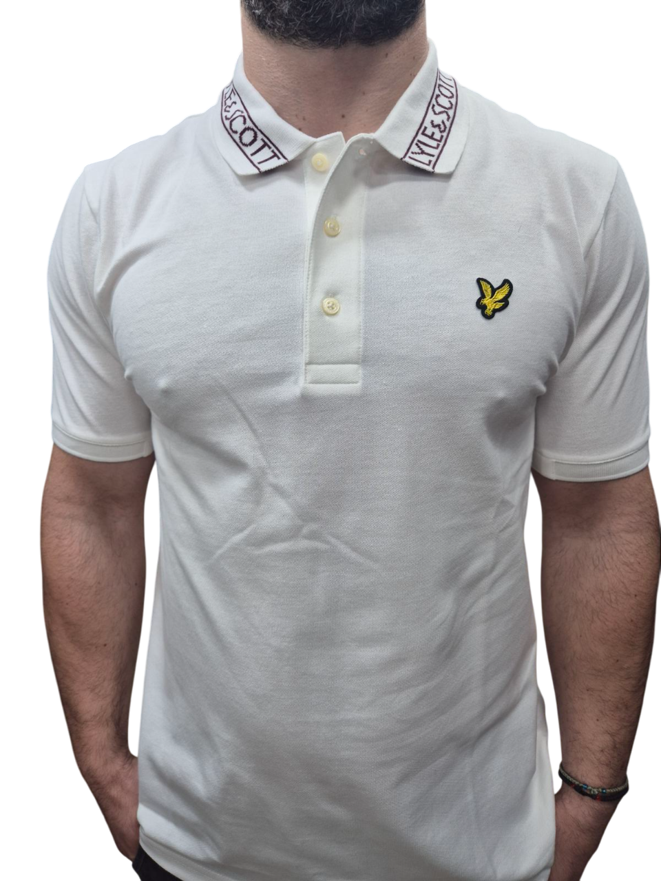 LYLE & SCOTT COLLAR LOGO RIBBED POLO SHIRT