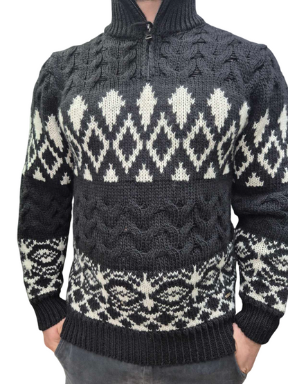 GIANNI LUPO HALF ZIP KNITTED SWEATER