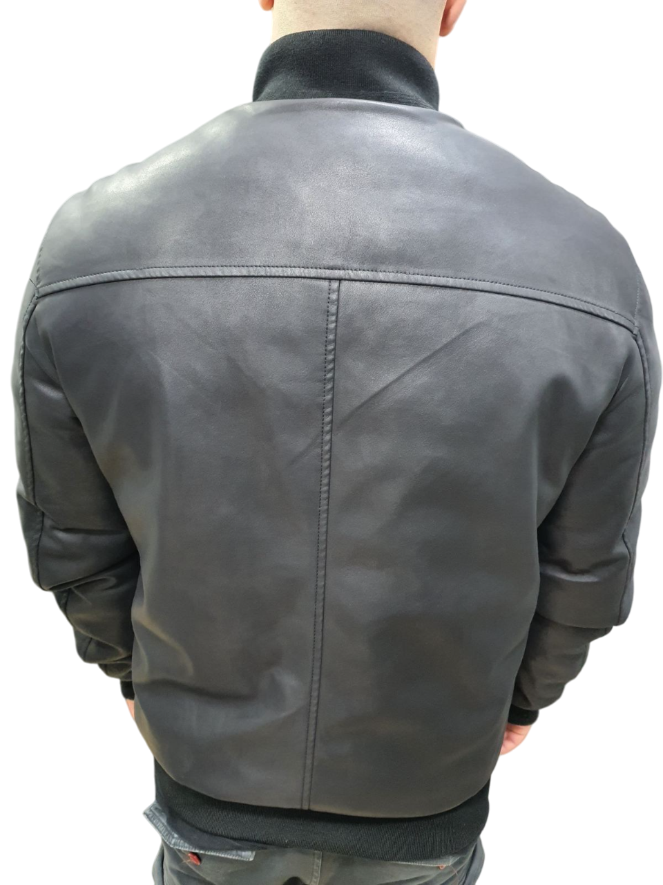 GIANNI LUPO DOUBLE-FACED LEATHER-EFFECT BIKER JACKET
