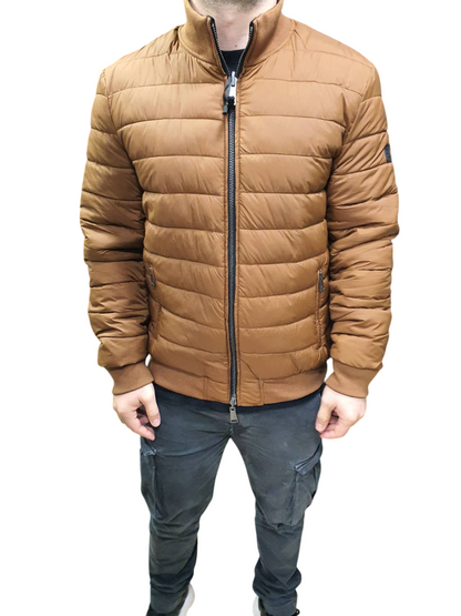 GIANNI LUPO DOUBLE-FACED LEATHER-EFFECT BIKER JACKET