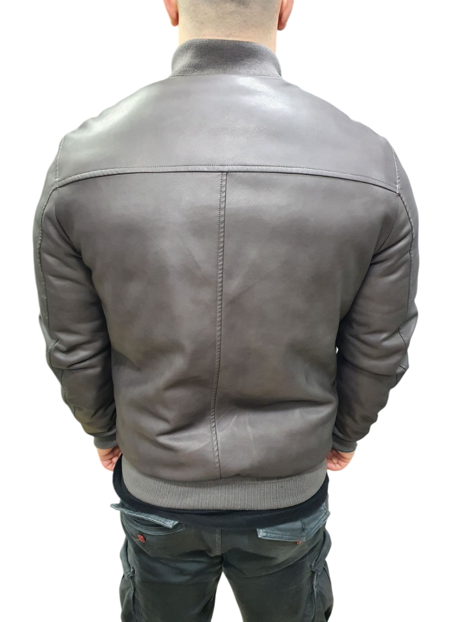 GIANNI LUPO FAUX-LEATHER DOUBLEFACE BOMBER JACKET