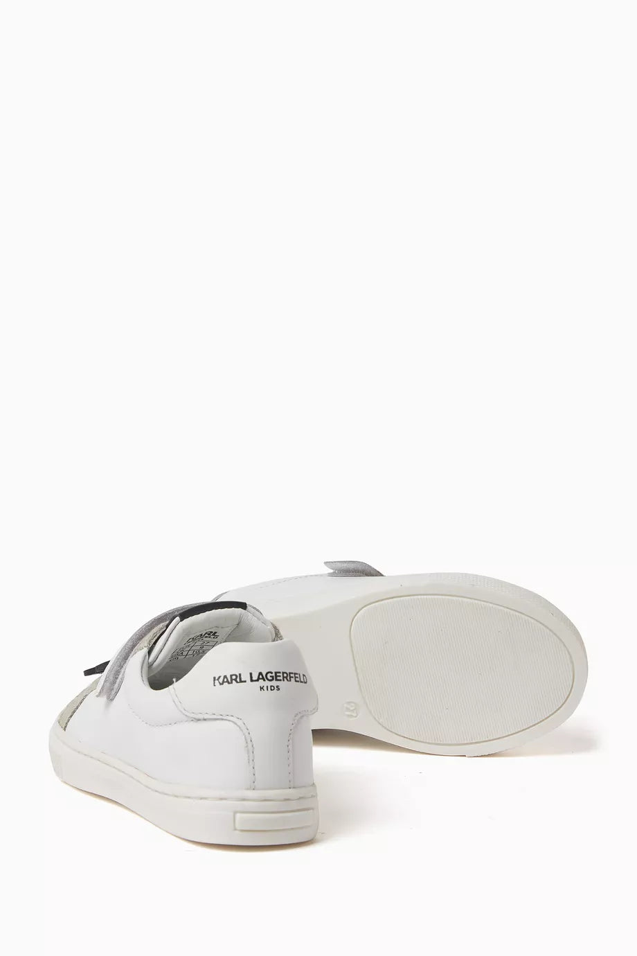 KARL LAGERFELD KIDS ICONIC LEATHER LOGO SNEAKERS
