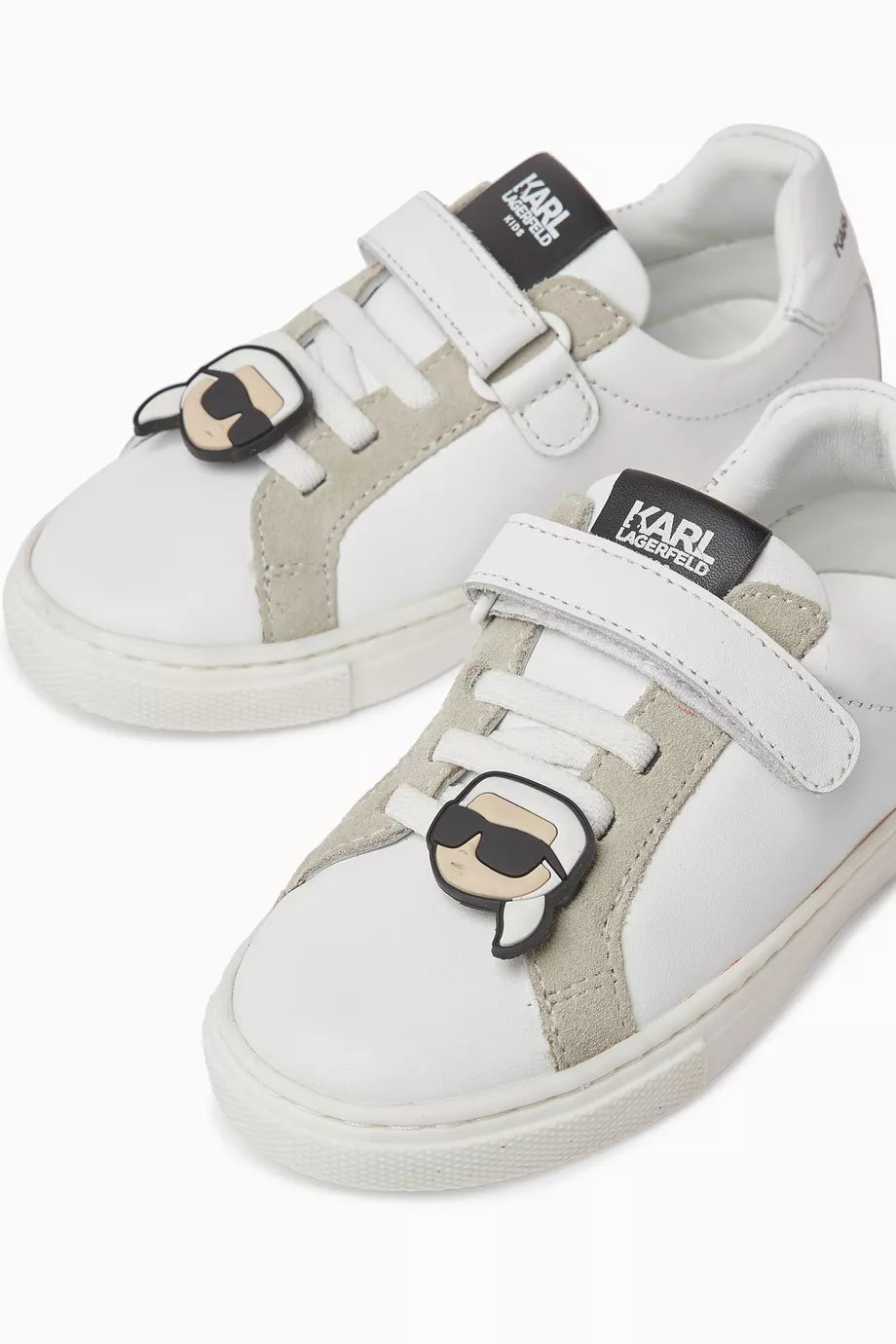 KARL LAGERFELD KIDS ICONIC LEATHER LOGO SNEAKERS
