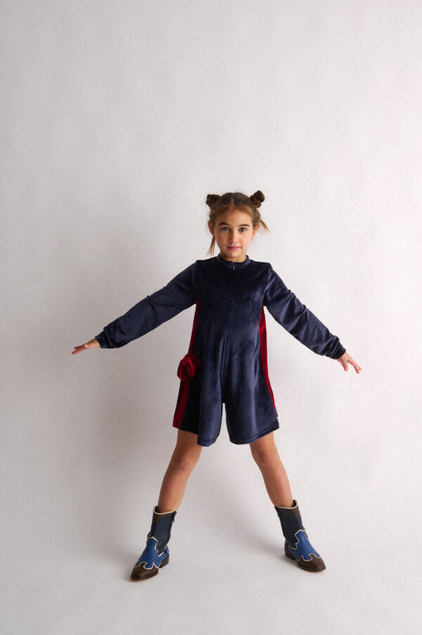 TWO IN A CASTLE NOT JUST ANOTHER VELVET L/S PLAYSUIT