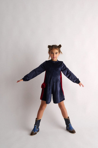 TWO IN A CASTLE NOT JUST ANOTHER VELVET L/S PLAYSUIT