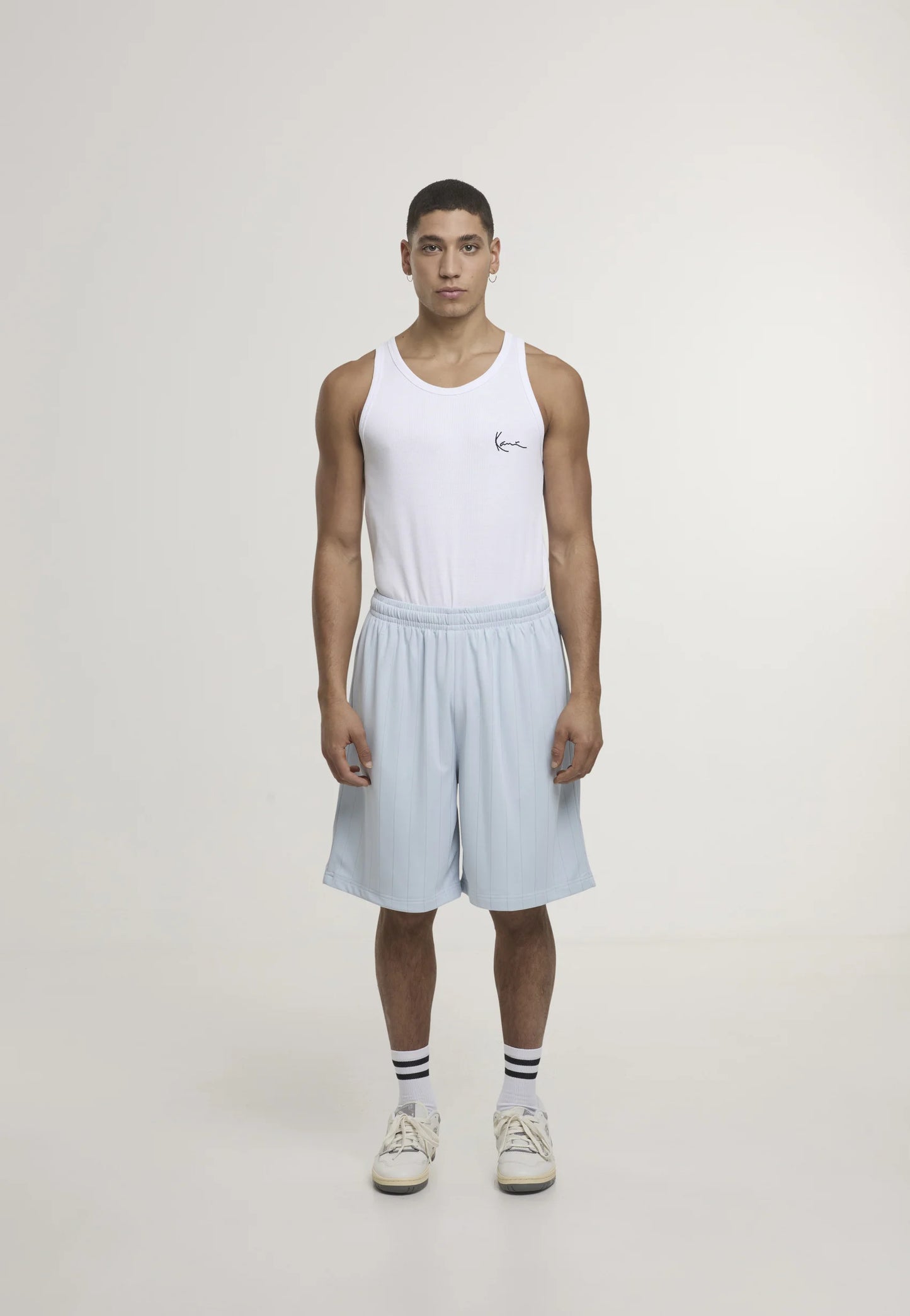 KARL KANI SHADOW PINSTRIPE SHORTS