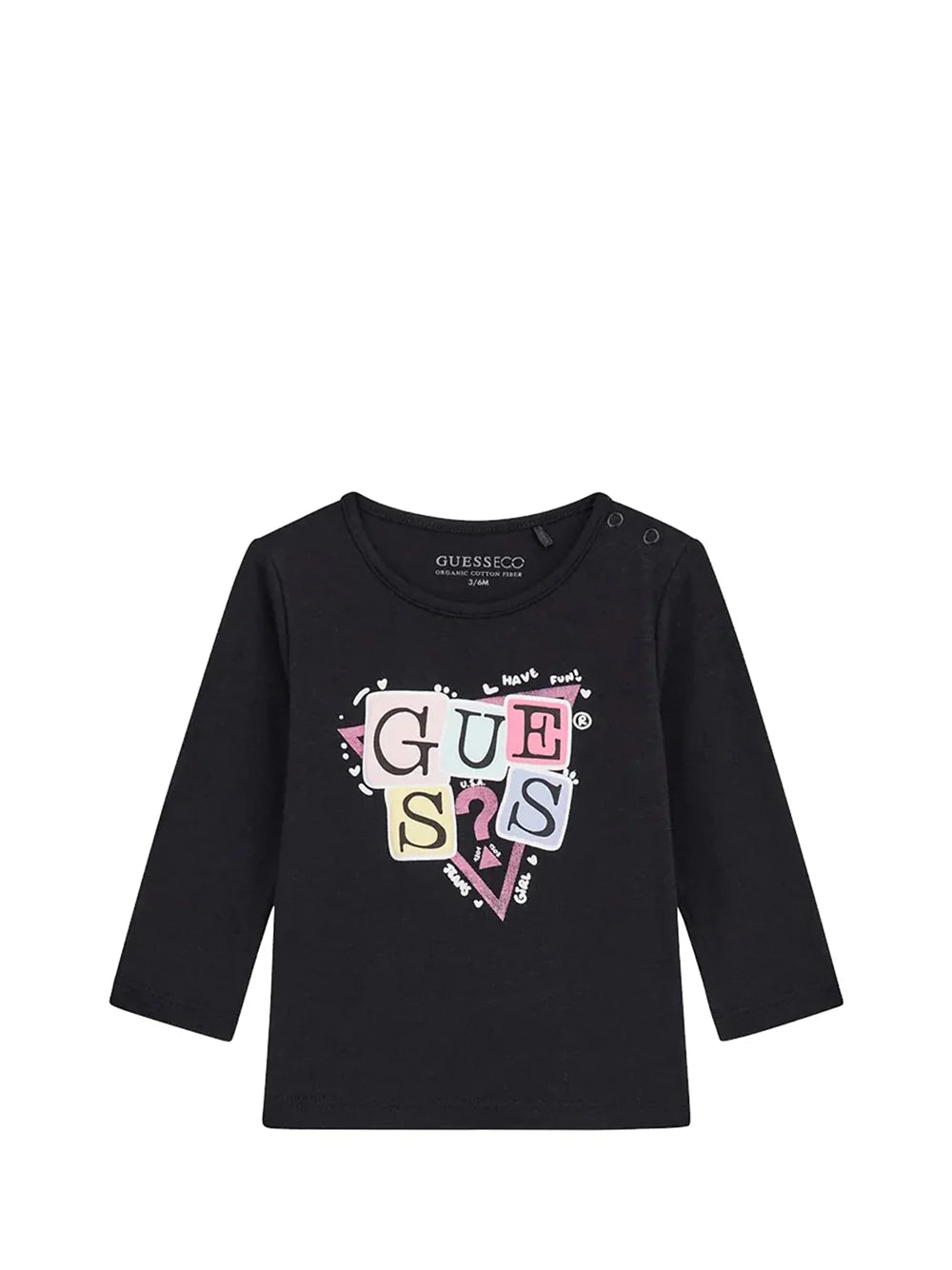 GUESS LS LETTERS PRINT T SHIRT